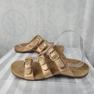 Vionic Misa Rose Gold strappy sandals Sz 9 GUC